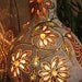 PROSPER- Quail, Wall hanging, Gourd, lamp, glass, beadwork, flowers, white, yellow, bird, Home Decor, Beach Cottage Decor, scroll