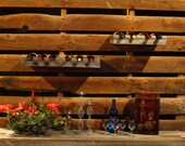 Wall Hanging Wine Rack made from Reclaimed Wood, holds 4 bottles