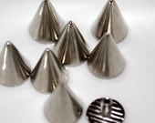 10 sets 1/2 inch(13mm) Tall Silver Cone Solid Brass Spikes Metal Spikes Punk Spikes Rivet Buttons Cloth Accessories Leather Crafts