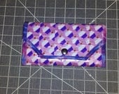 Duct Tape Wallet - Felt Lined Woman's Wallet - Cupcake blue tie-die trim