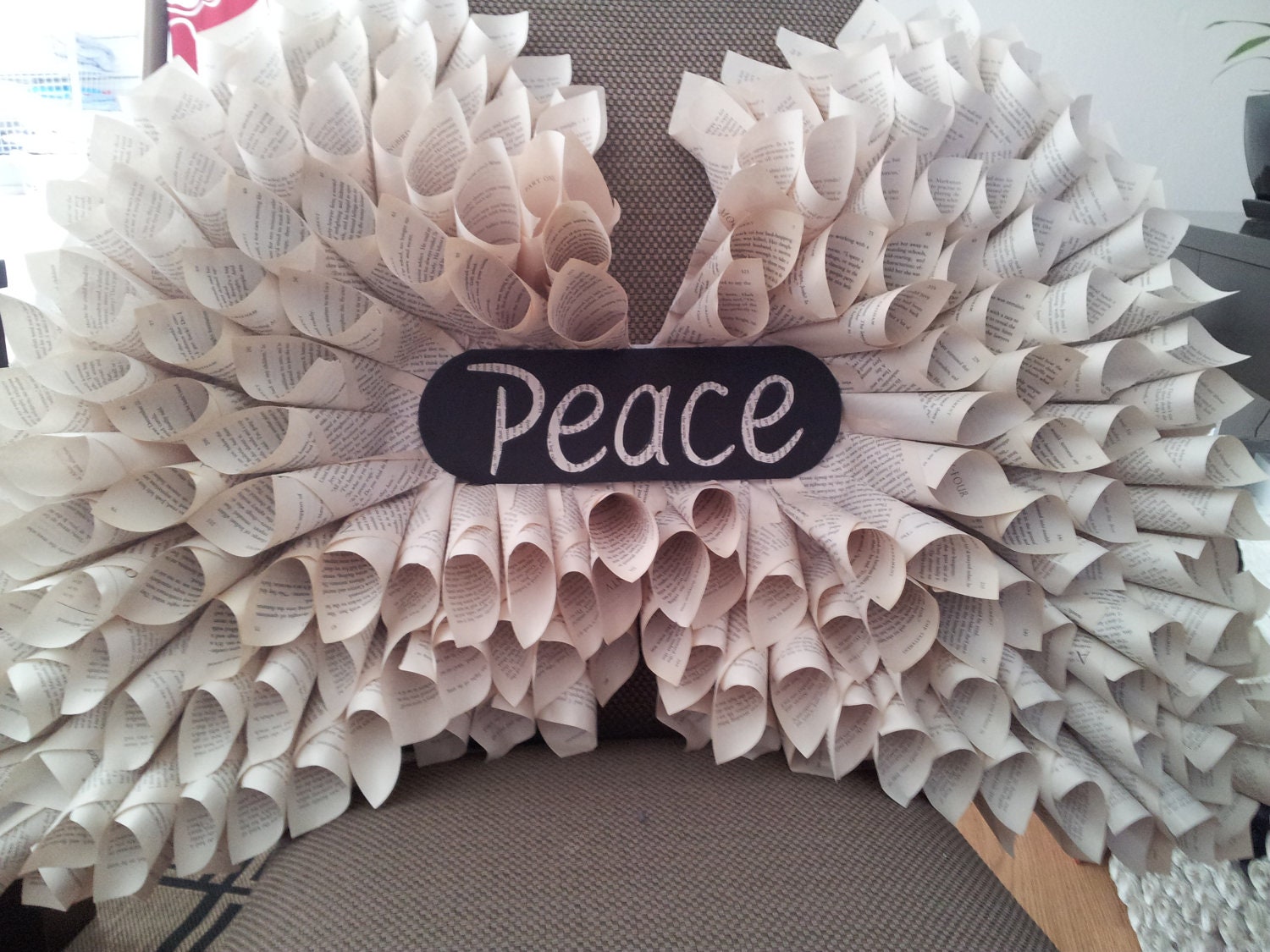 Handmade Upcycled Paper Angel Wings - Christmas Decorations, Wall Hanging, Home Decor