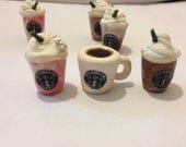 Handmade Starbucks Frappacino Coffee Fimo Polymer Clay Kawaii Phone Charm Pendant Necklace Bracelet