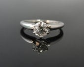 Platinum Six Prong Solitaire Engagement Ring with European Mine Cut Diamond RGDI510