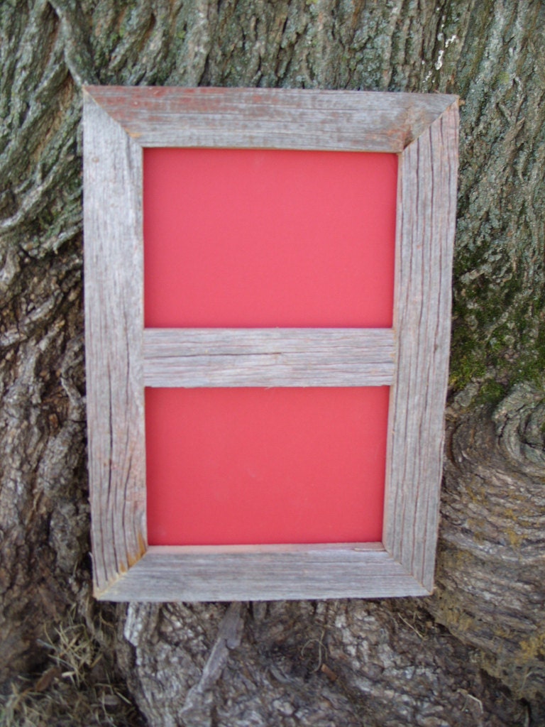 5x7 Double Weathered Rustic Reclaimed Barnwood Barn Photo Picture Collage Multi W/Glass