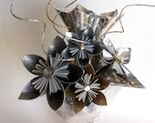 Silver & Gold Celebration - Paper Bouquet - Flowers - Origami - SGB - HappinessinBloom