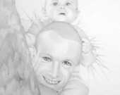 11x14 Custom Drawn Portrait 2 Subjects