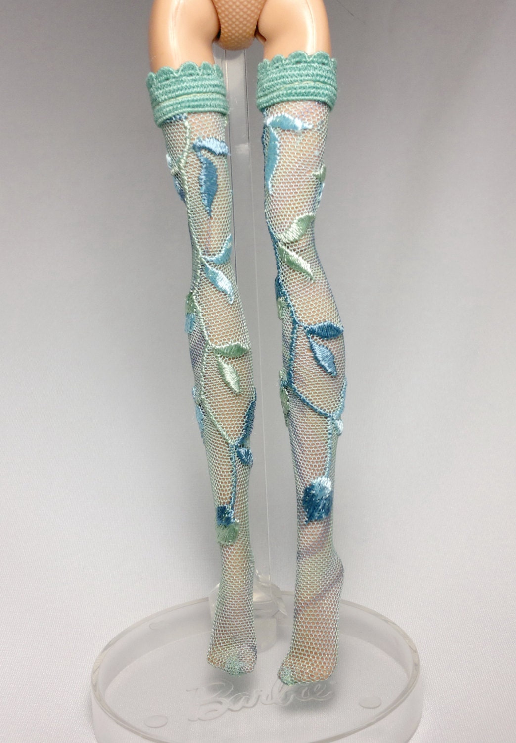 Dolls stockings for Monster high doll  Green vines   MH088