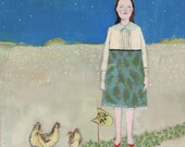 she knew what came next - original oil painting on wood