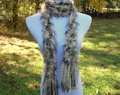 Cafe Mocha - Extra Long Fuzzy Knit Scarf