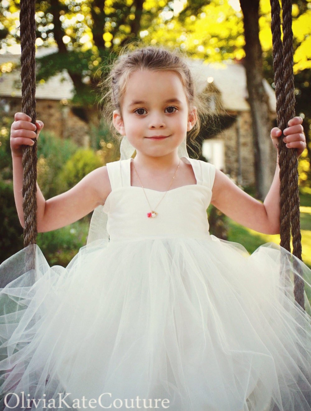 Flower Girl Dress Ivory White