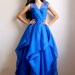 Emilianne- royal blue silk organza dress -sample sale