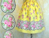 Vintage 50s Full Skirt S - Novelty Lace Doilies & Roses - Unworn