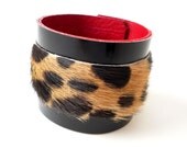 Leopard Print Safari Leather Cuff, Fashion Leather Jewelry