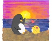 Beach- Art Print 8.5x11 (Penguin & Peep)