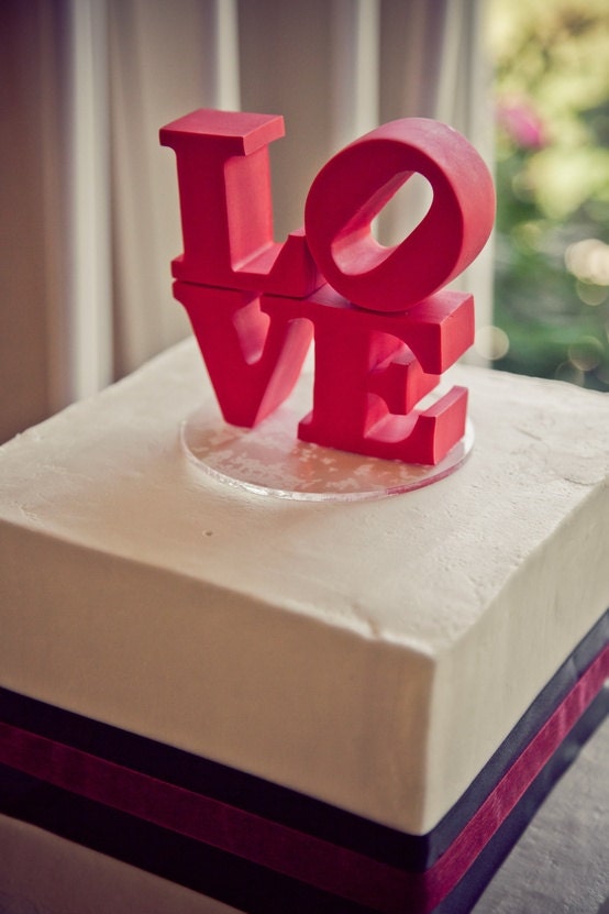 LOVE Cake Topper love park statue replica - custom color