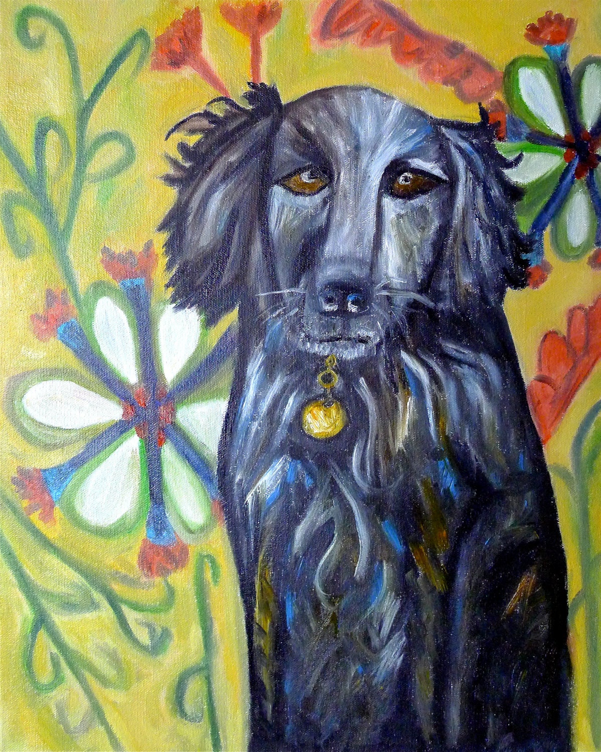 Custom oil pet portrait.  16x20".
