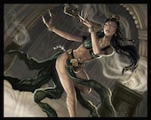Eastern Oriental Belly Dancer with Opium Pipe Art Print CHOOSE YOUR SIZE