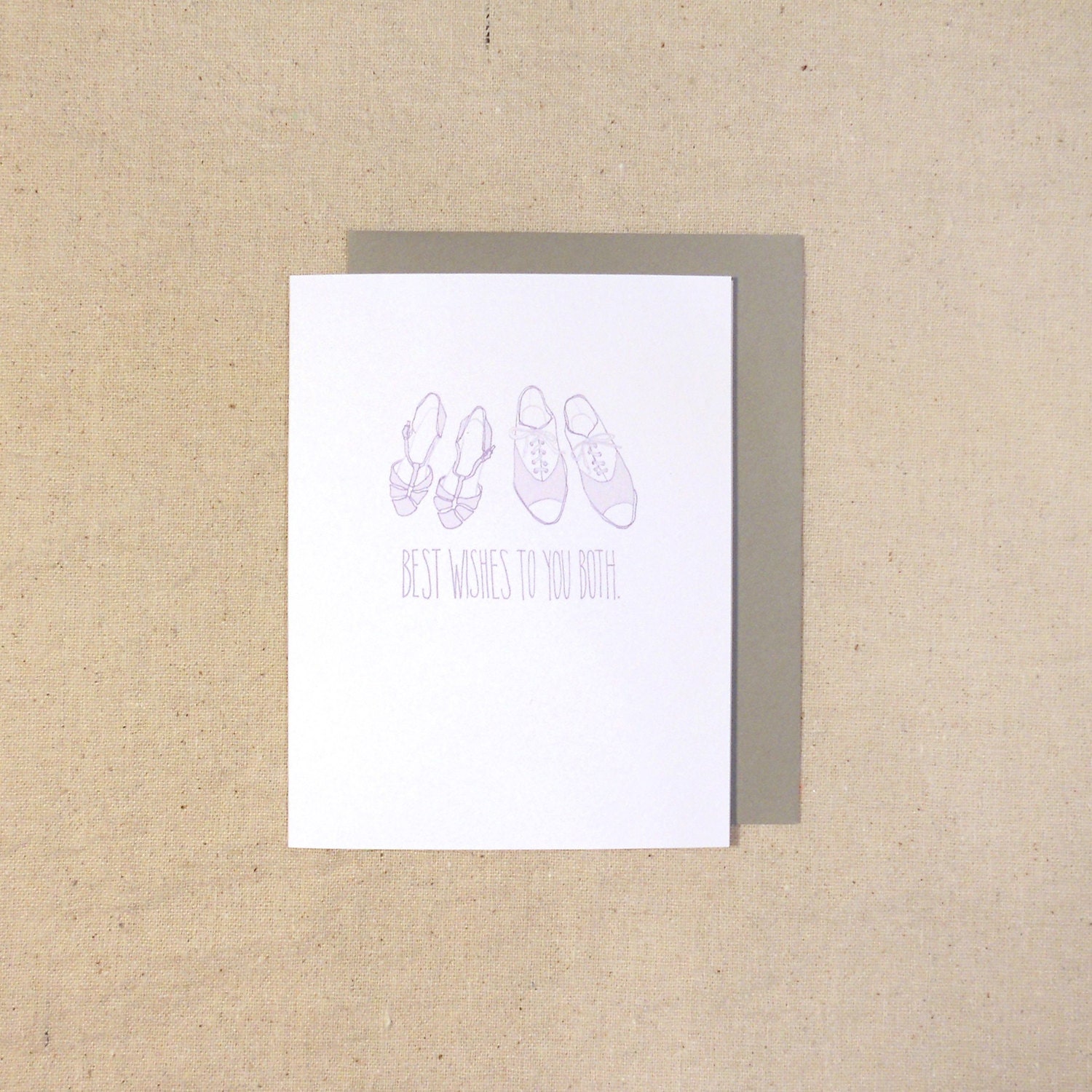 Wedding Congratulations, Two Shoes Best Wishes  - Illustrated Type Greeting Card - Single