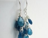 Neon Blue Apatite Dangle Earrings
