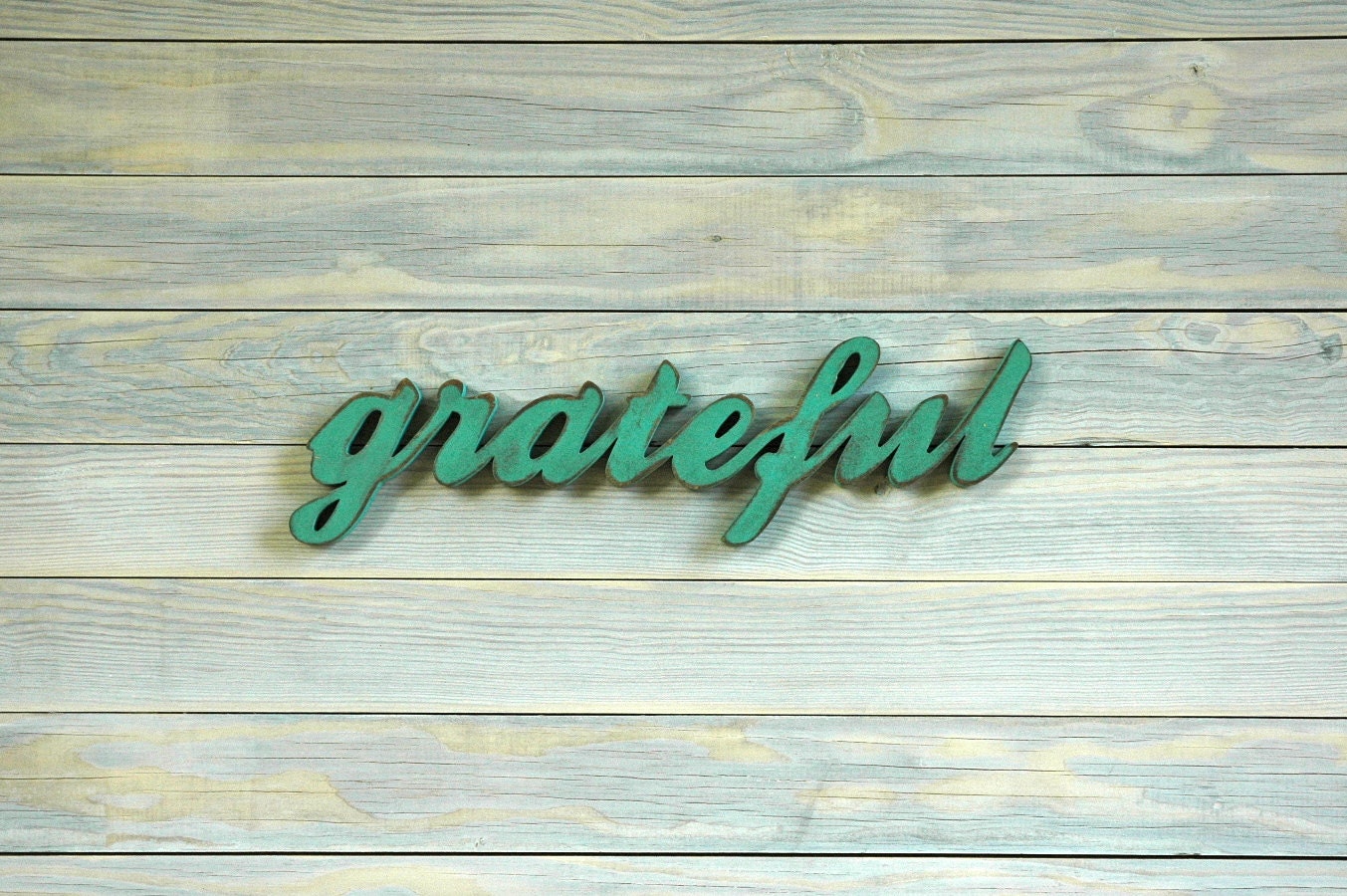 GRATEFUL- Handmade Recycled Wood Sign - You Choose Color - For Home Decor Gift Wall Hanging Shabby Chic Vintage Rustic