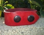 Red Leather Bracelet Cuff Blank Firm High-Quality Tooling Leather in 1" width