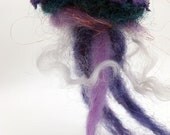 Purple Sparkle Jellyfish - hanging needle felted soft sculpture