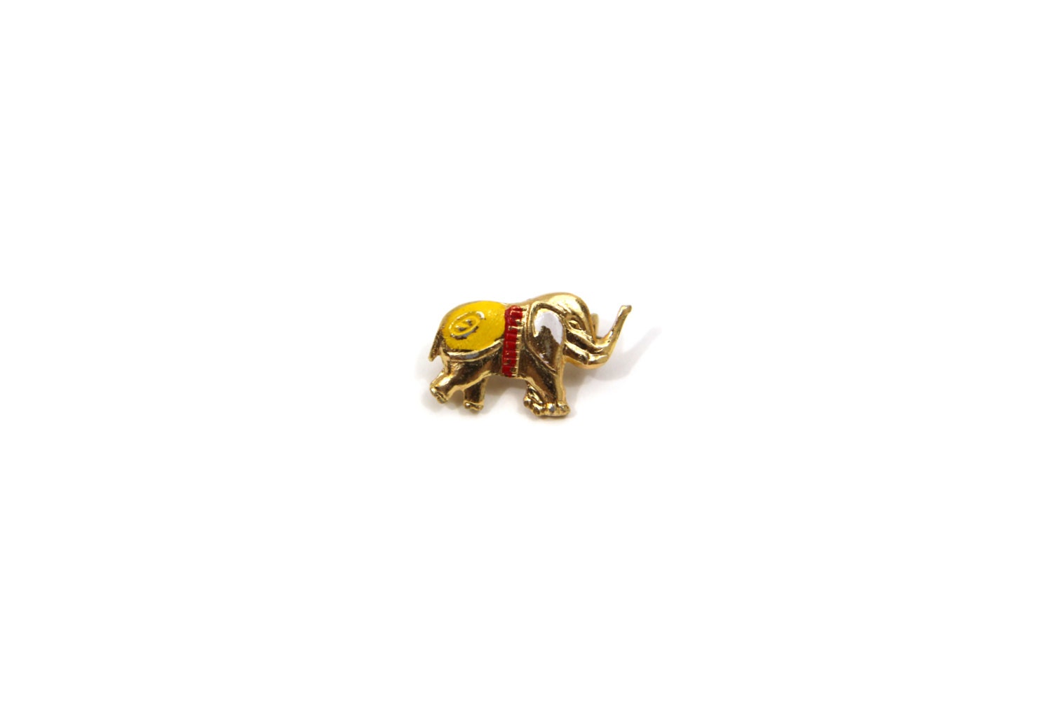 Tiny Vintage Enamel Hong Kong Elephant Brooch