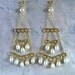 Pearl Chandelier Earrings- Gold Filled, Hammered Wire