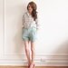 sage green shorts . high waist . dapper cuff .medium