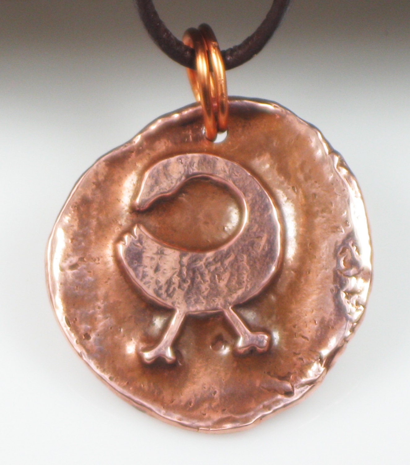 African Adinkra Sankofa Copper Talisman - Learn from the Past