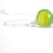 Lime Green Pendant,  Neon Lemon Lime Necklace,Green Teardrop, August Birthday, Choker, Simple, Peridot, Gift Under 30