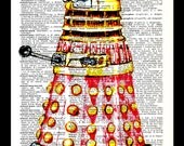 Buy Any 2 Prints get 1 Free Dalek Doctor WhoVintage Dictionary Art