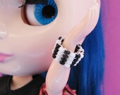 Blythe and Pullip Beaded Black & White Cuff Bracelet