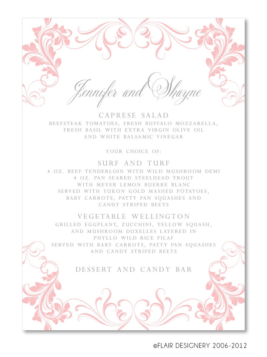 Baroque Sweet Collection - Set of 50 Menus for Weddings, Events, Parties and More - by Flair Designery Il_170x135