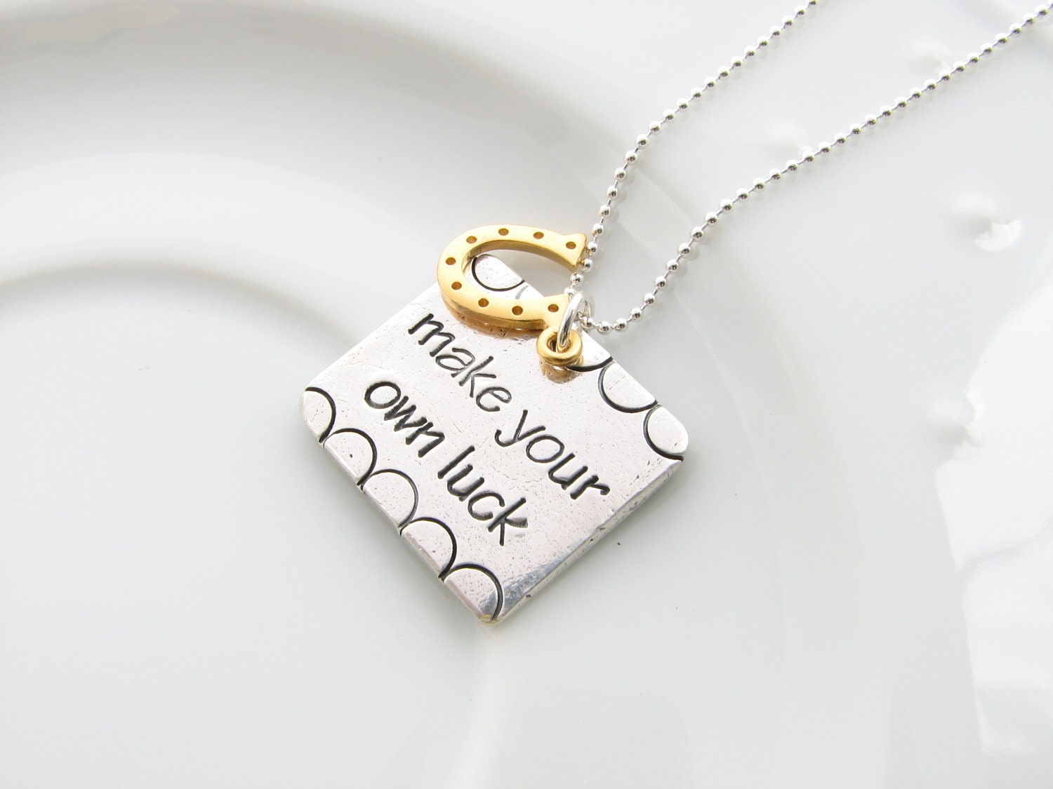 Make Your Own Luck necklace encouragement support congratulations graduation inspiration gift for girlfriend