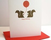Squirrel Birthday Card Blank Inside Recycled Paper A2