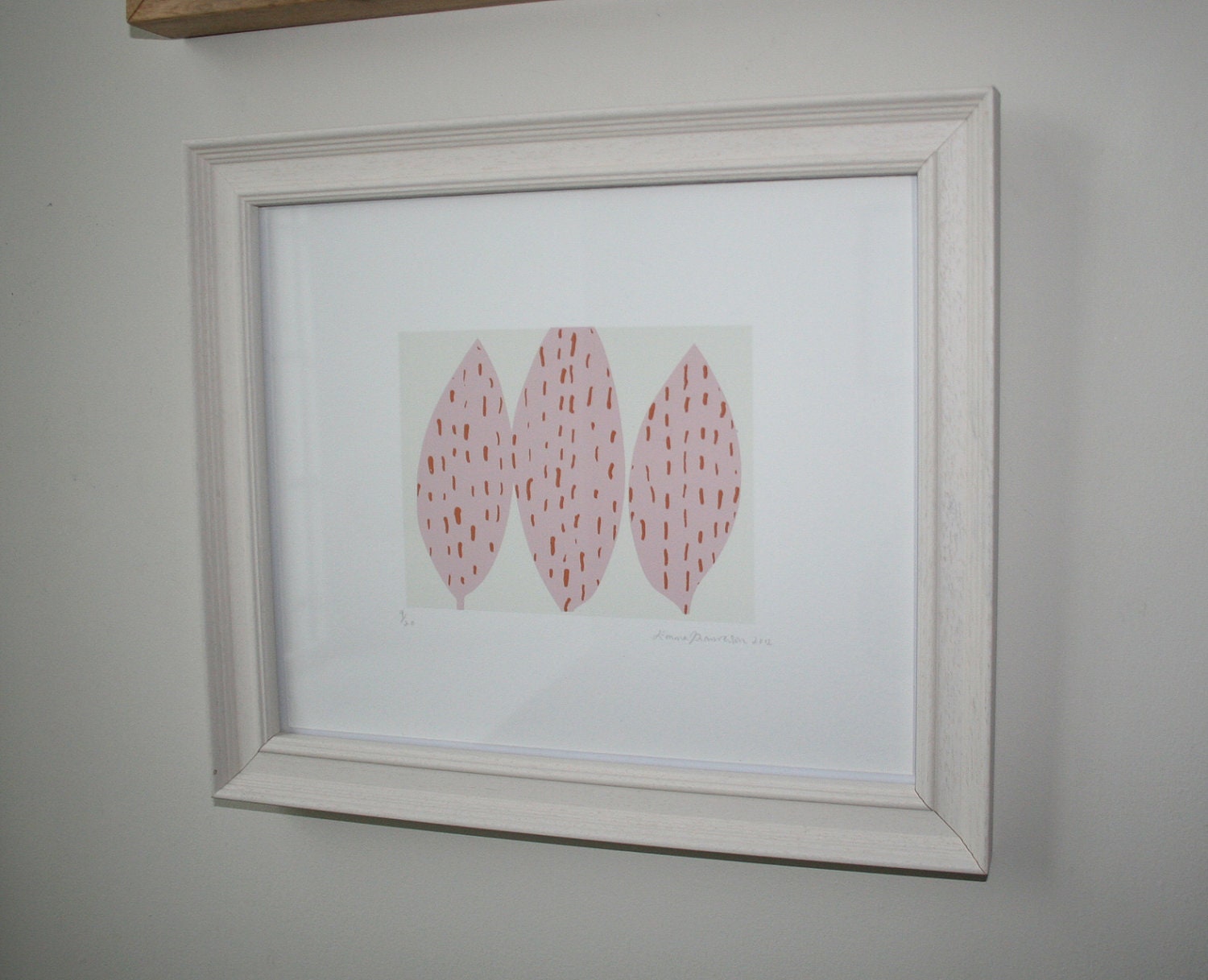 Pink Trees - small, simple and modern handmade screenprint, great little original home decor gift.