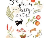 Safe Plants for Kitty Cats - Archival art print