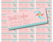 Custom Printable Pinwheel Party Address Labels - Digital PDF File