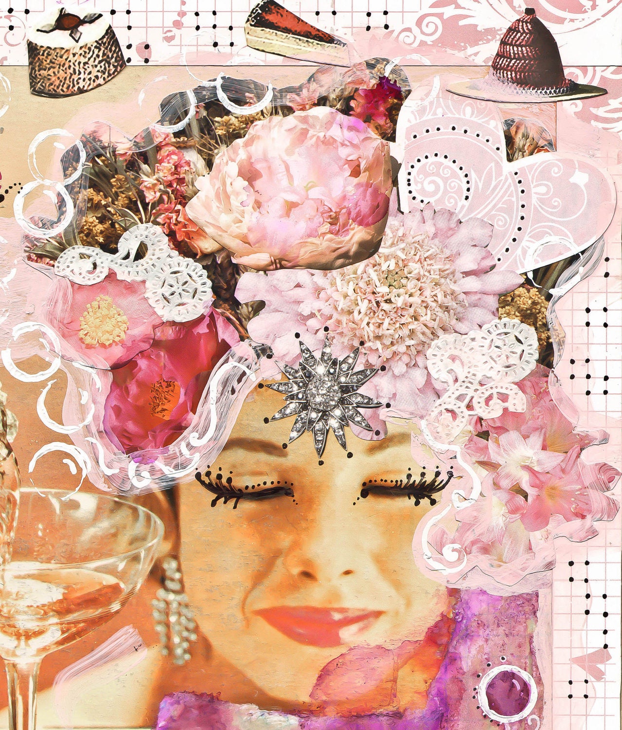 Vintage record album cover - 12 x 12 PRINT collage