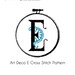 Monogram Cross Stitch Pattern PDF - Art Deco