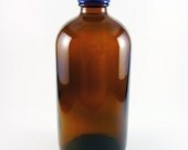 Bottles - Amber (10x) 500ml/16oz - w/Blue Screw Cap