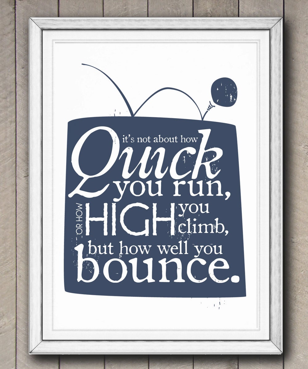 Printable Quote Bounce Back Motivational Inspiring Typographic Poster Wall Art