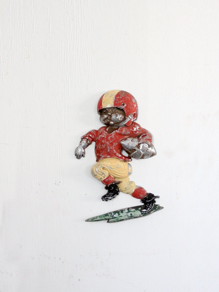 Vintage Football Player Wall Hanging