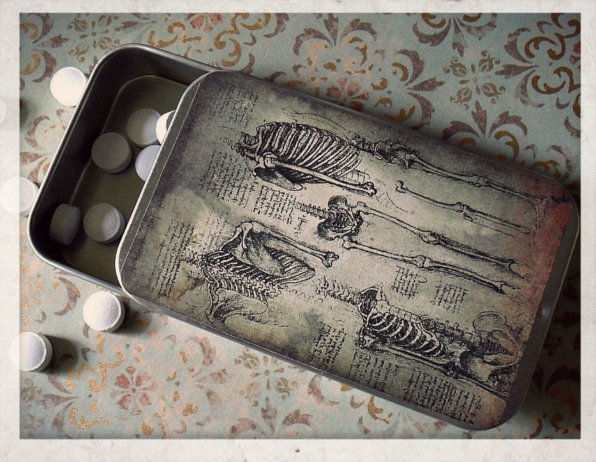 Morbid Anatomy - large pillbox tin / stash case