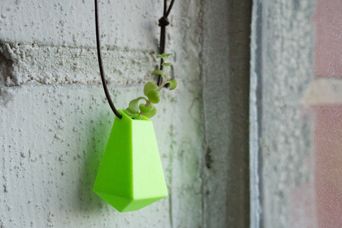 Geometric Planter, in Chartreuse: A Wearable Planter