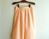 Vintage Lovely Pastel Peach A-line Skirt SMALL