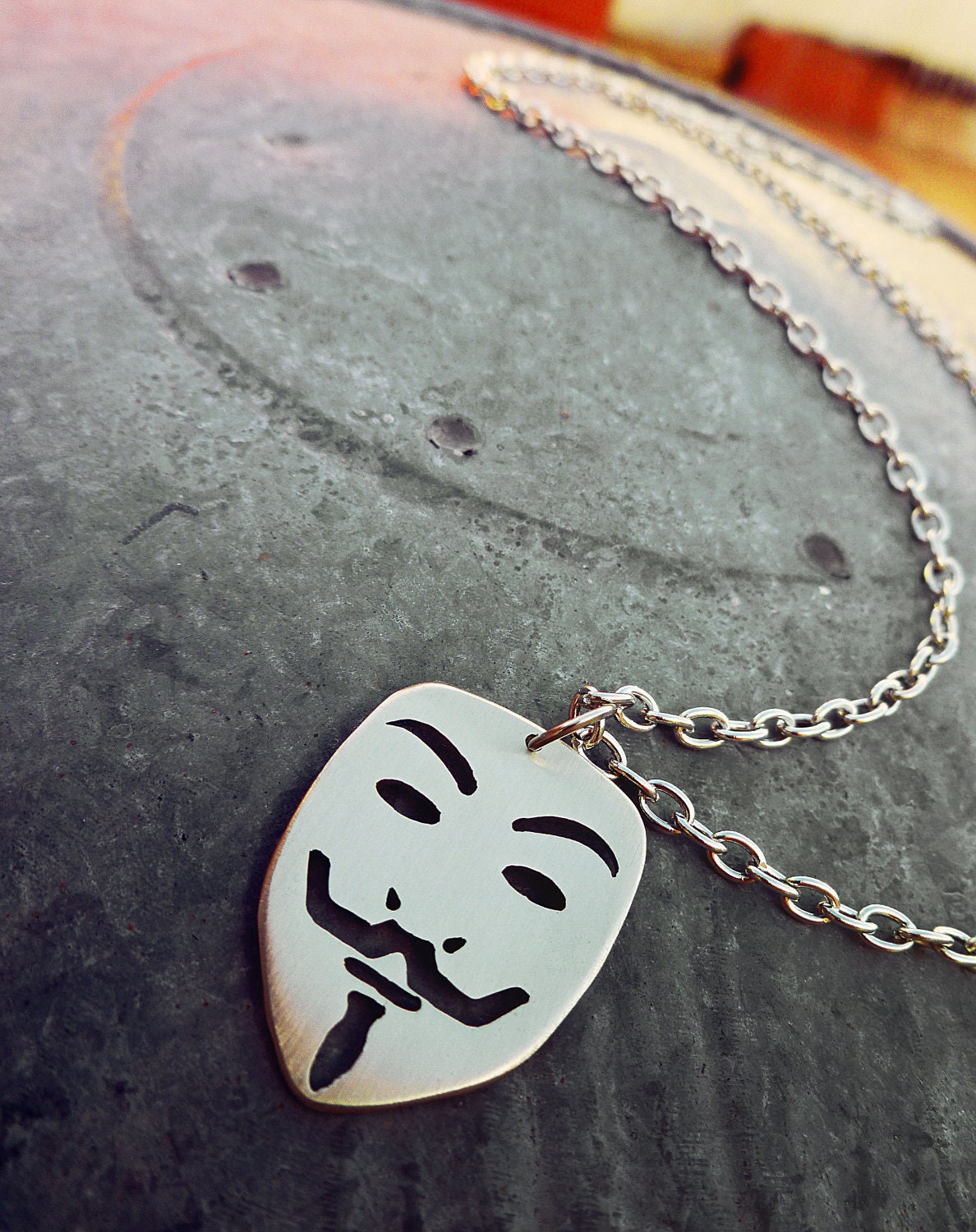 Guy Fawkes Mask V for Vendetta Pendant Necklace