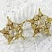 Vintage Rhinestone Earrings, Stars, Flower Cluster, Glass Crystals, Gold Tone, Screw-backs, Designer CORO, 1940s Retro Floral Jewelry