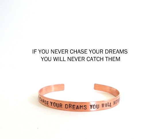 Inspirational copper bracelet - womens mens bracelet - hand stamped jewelry